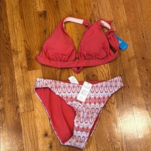Cupshe Red and Pink Bikini Set